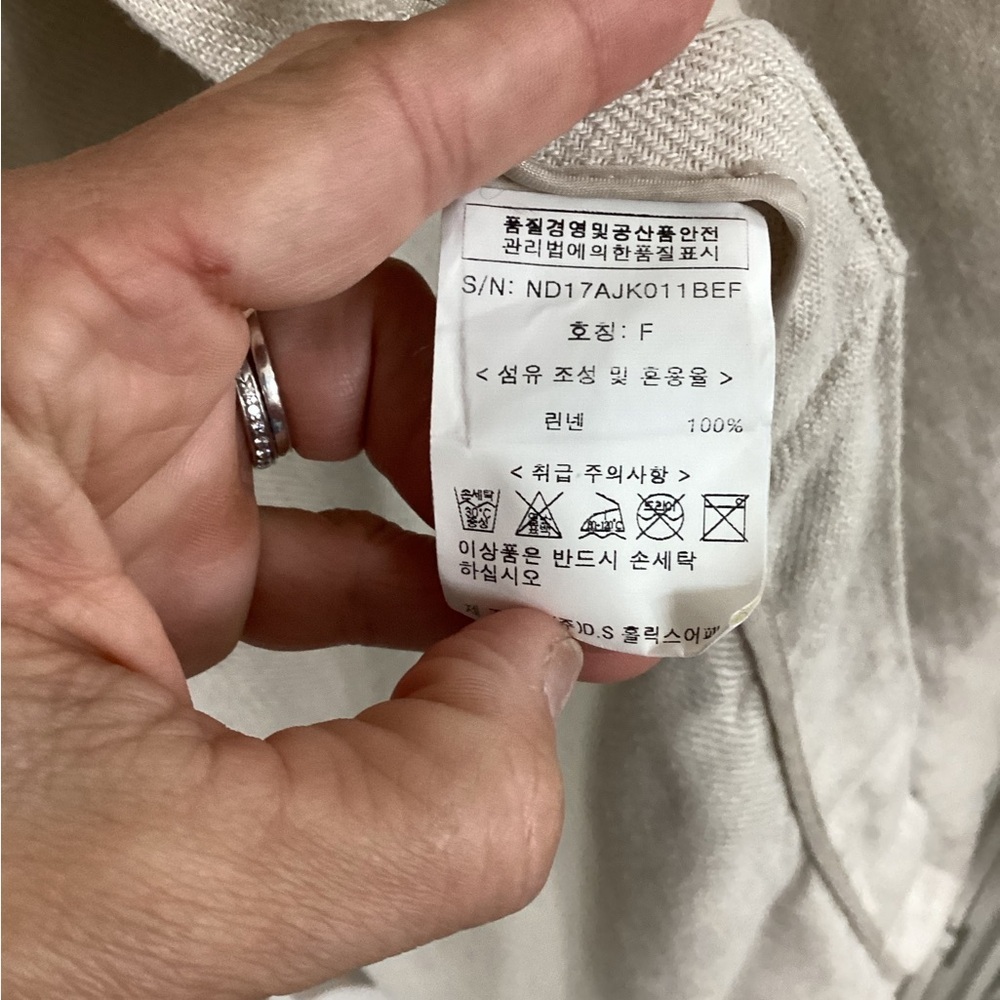 D. Plat Beige Linen Trench Coat - Picture 5 of 5